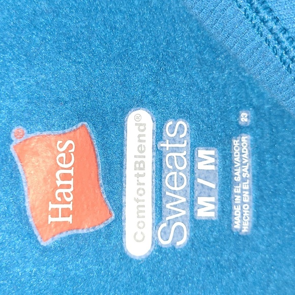 Hanes sweatshirt long sleeve turquoise blue size medium comfort blend - Picture 2 of 4